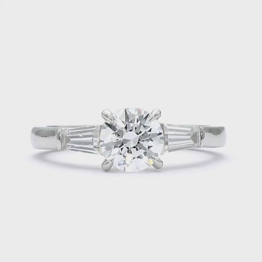 Mia - Round Cut Platinum Engagement Ring