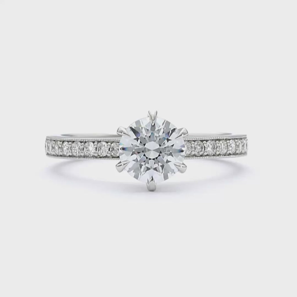 Emma - Round Cut 18ct White Gold Engagement Ring