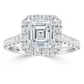 Jasmine - Asscher Cut Platinum Engagement Ring