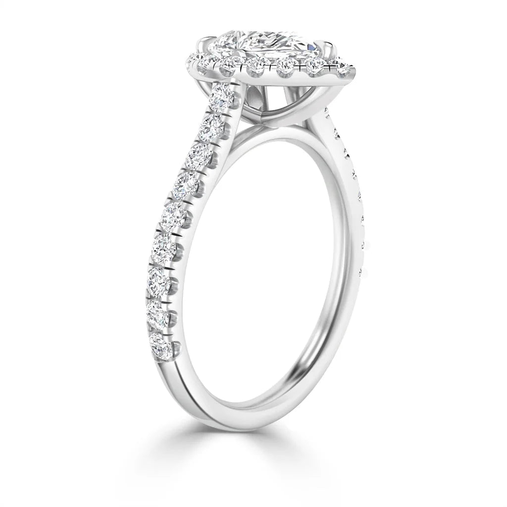 Jasmine - Pear Cut 18ct White Gold Engagement Ring