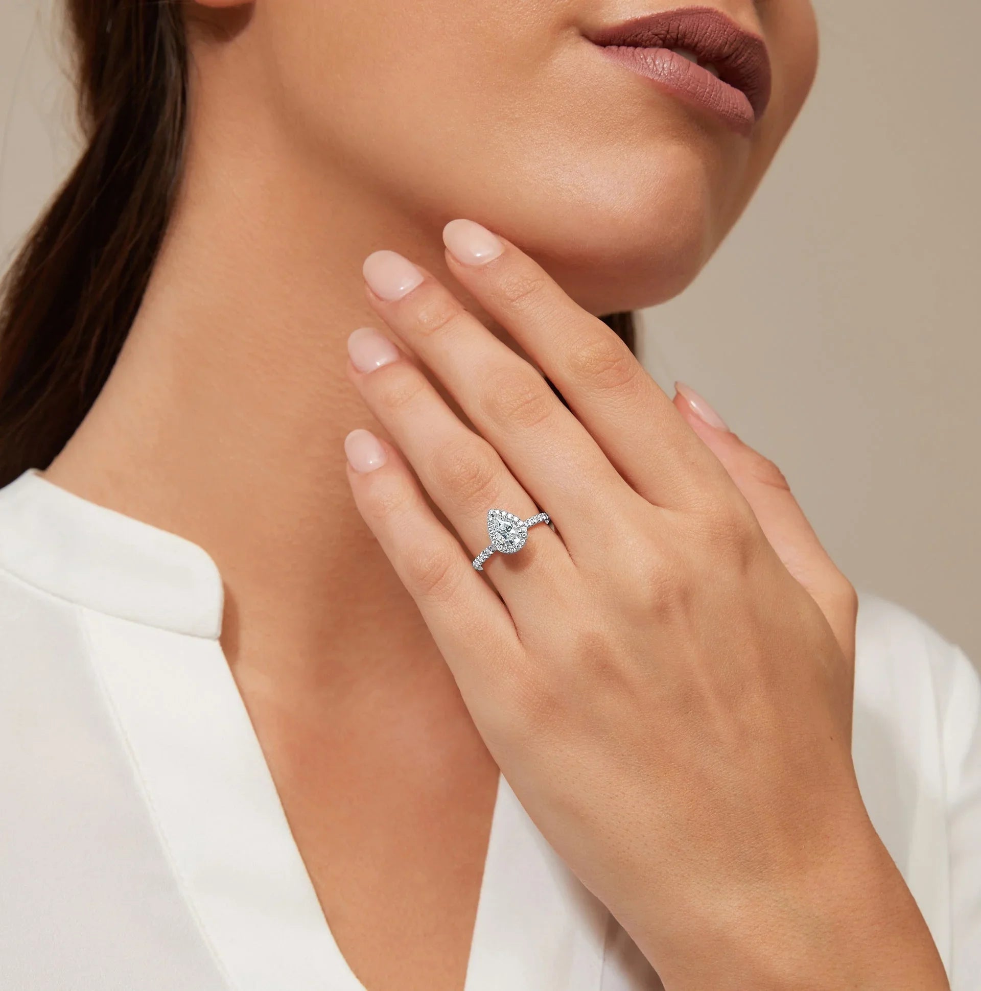 Olivia Molly - Pear Cut Platinum Engagement Ring