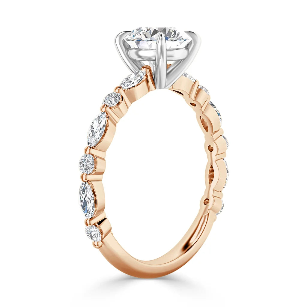 Katerina - Round Cut 18ct Rose Gold Engagement Ring