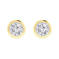 Brooklyn - Bezel Cut Diamond Earrings 18ct Yellow Gold