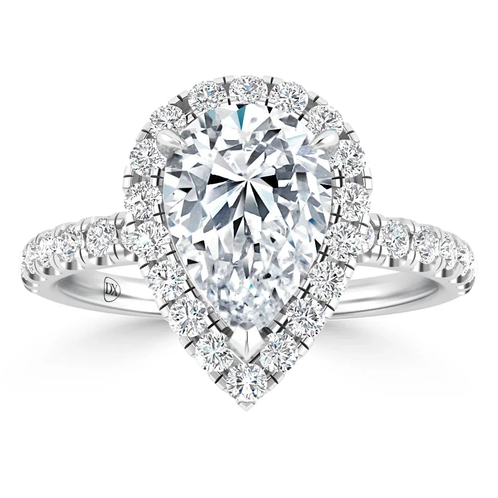 Olivia Molly - Pear Cut 18ct White Gold Engagement Ring