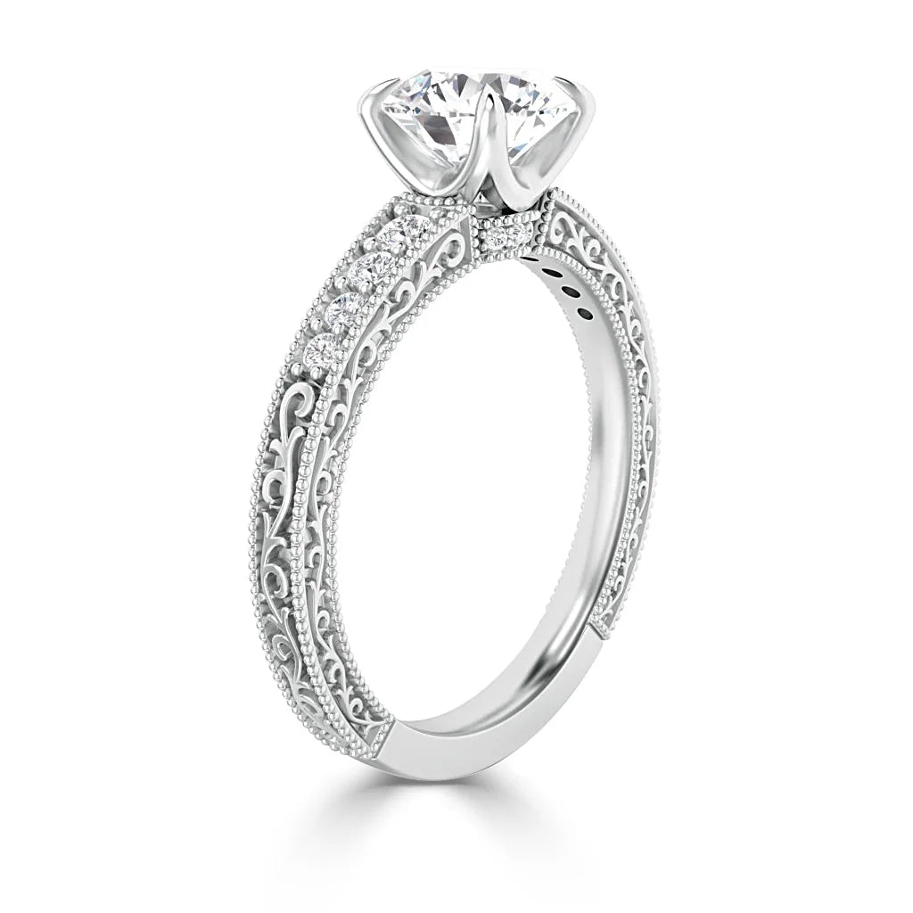 Louise - Round Cut 18ct White Gold Engagement Ring