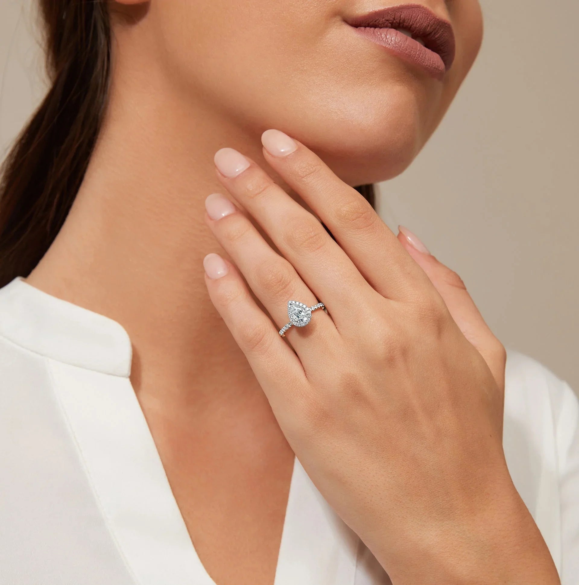 Olivia Molly - Pear Cut 18ct Rose Gold Engagement Ring