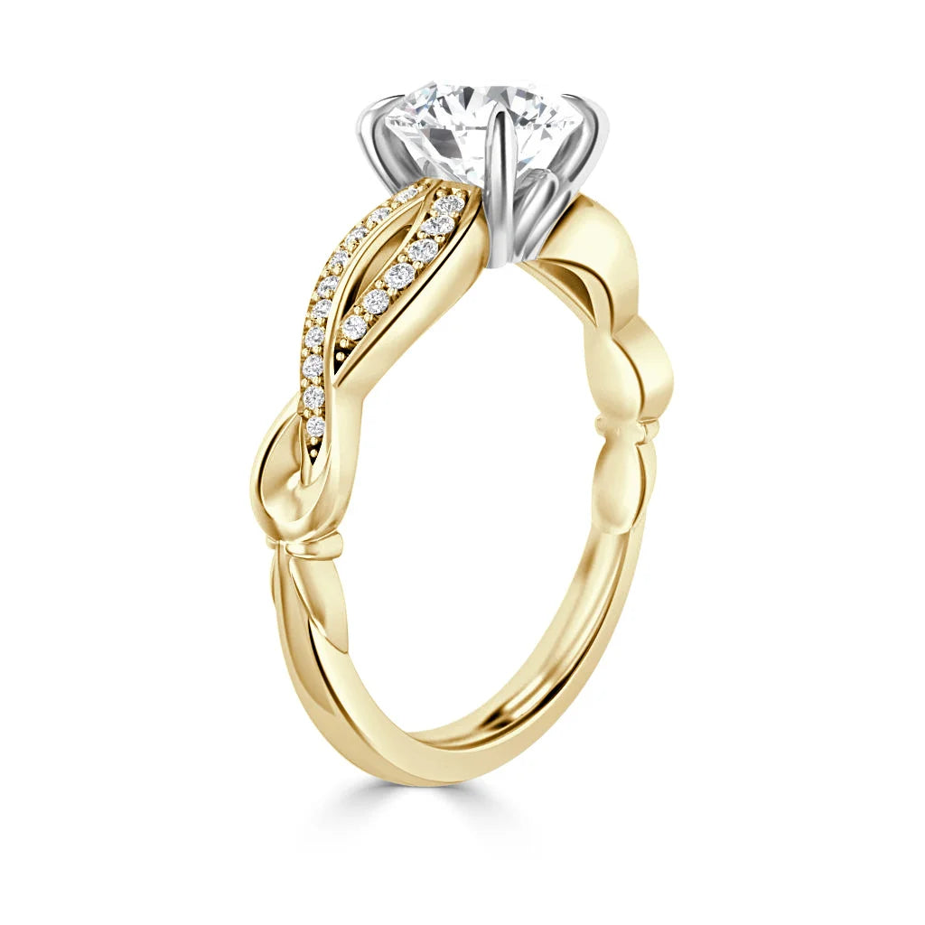 Natalie - Round Cut 18ct Yellow Gold Engagement Ring