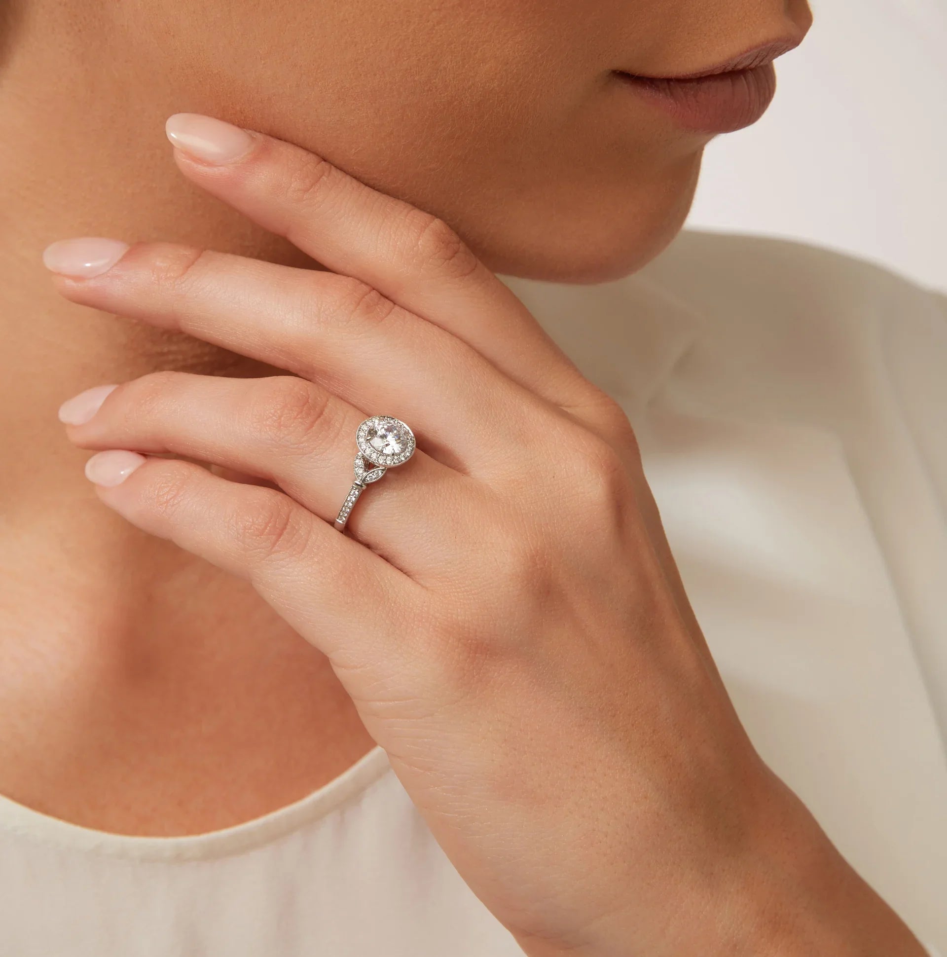 Audrey - Round Cut 18ct White Gold Engagement Ring