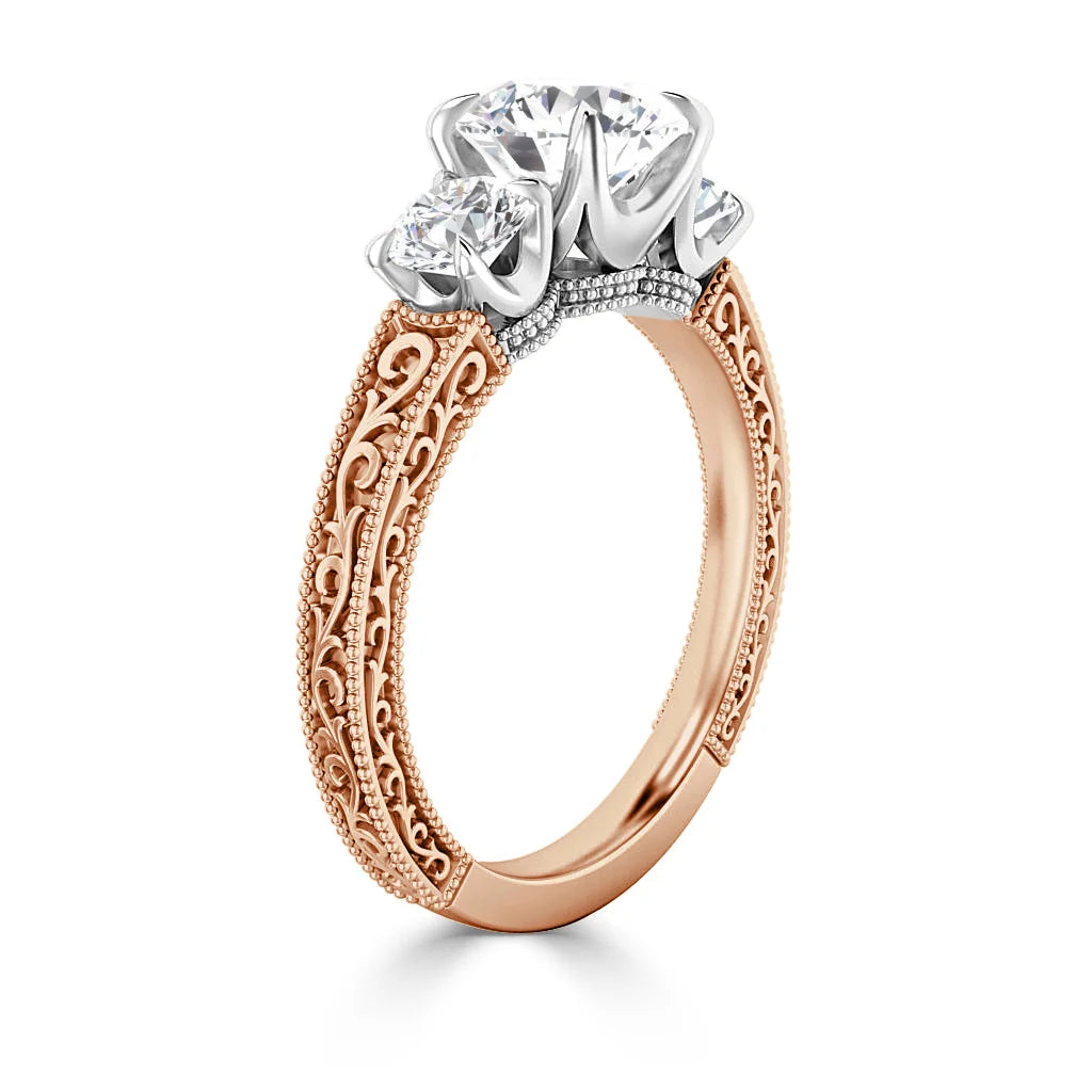Victoria - Round Cut 18ct Rose Gold Engagement Ring