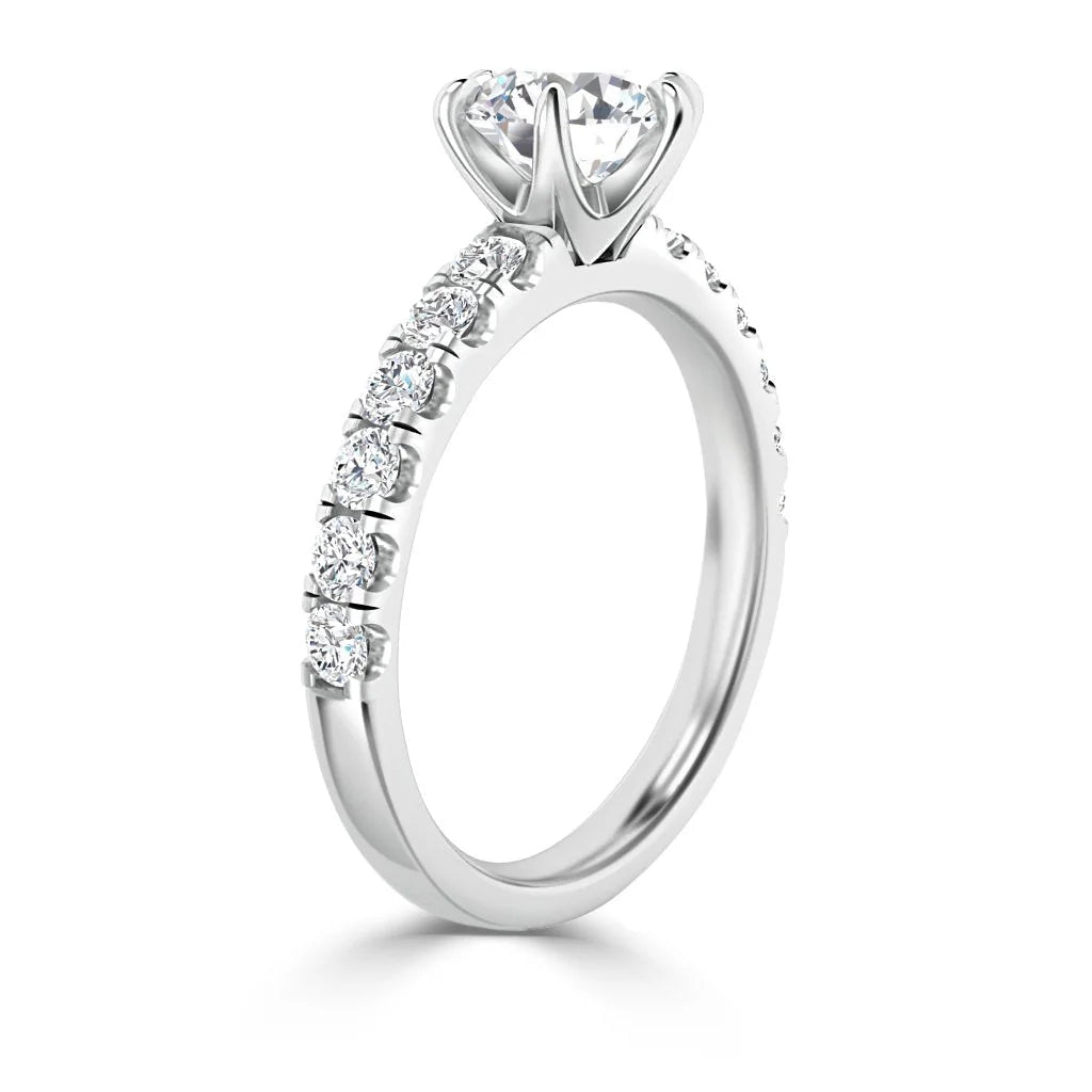 Violet - Round Cut Platinum Engagement Ring