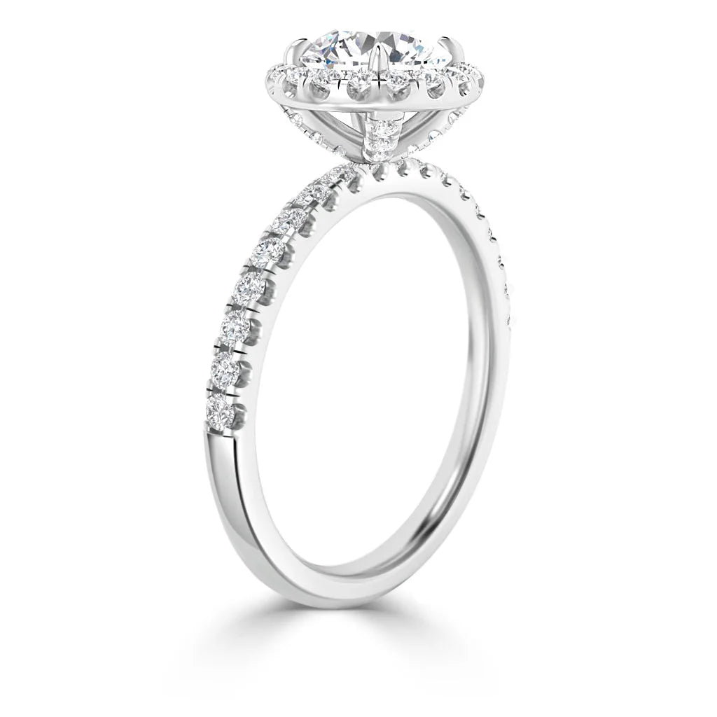 Olivia Molly - Round Cut 18ct White Gold Engagement Ring