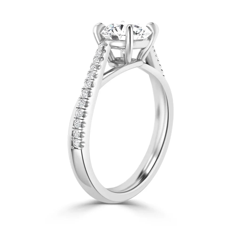 Prue - Round Cut Platinum Engagement Ring