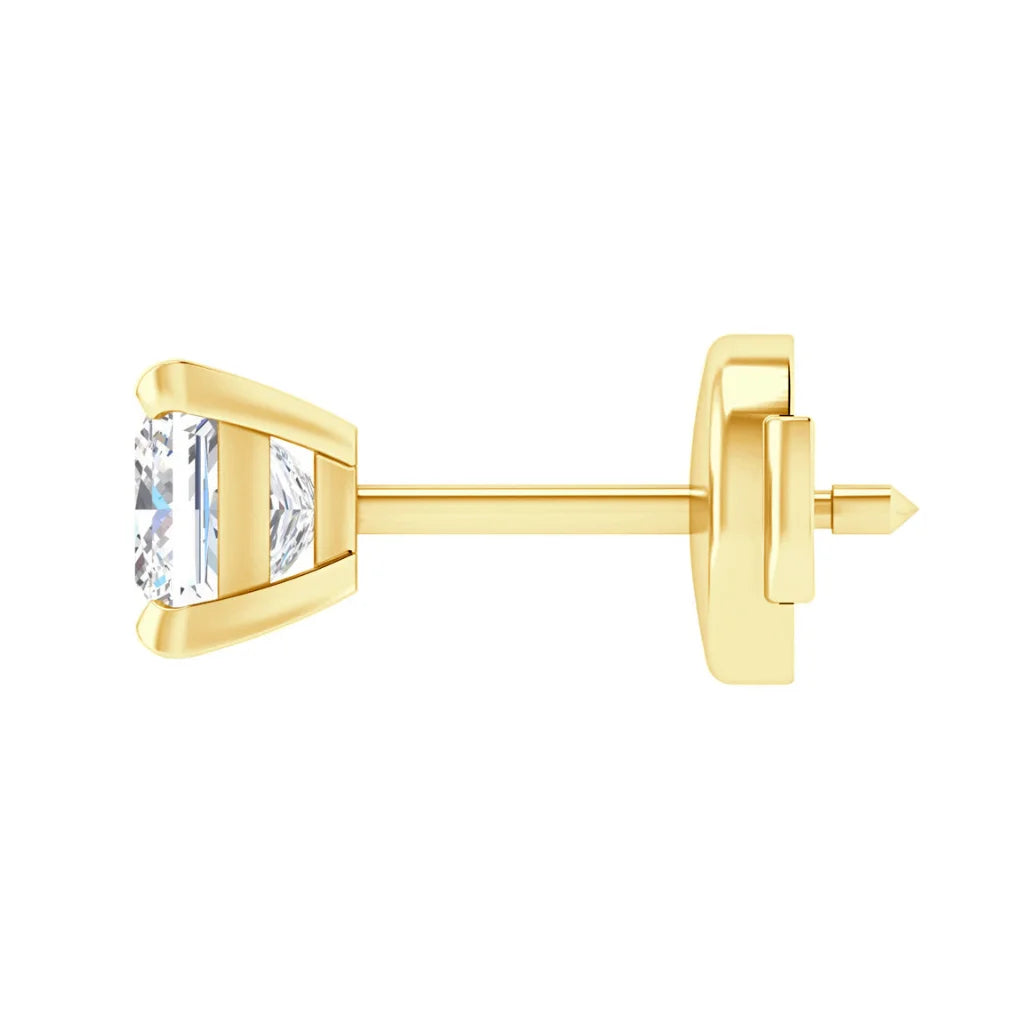 Kera - 18ct Princess Cut Diamond Earrings 18ct Yellow Gold