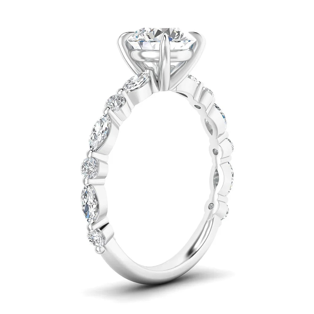 Katerina - Round Cut Platinum Engagement Ring