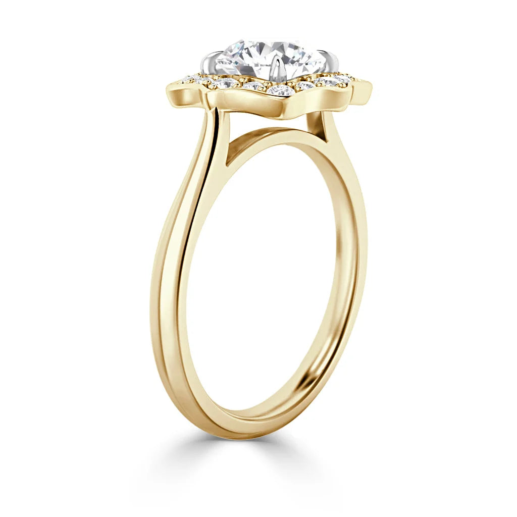 Lily - Round Cut 18ct Yellow Gold Engagement Ring