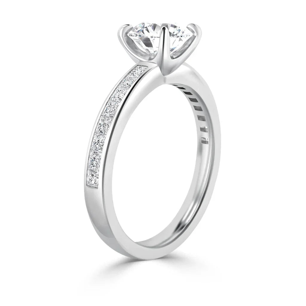 Amelia - Round Cut 18ct White Gold Engagement Ring