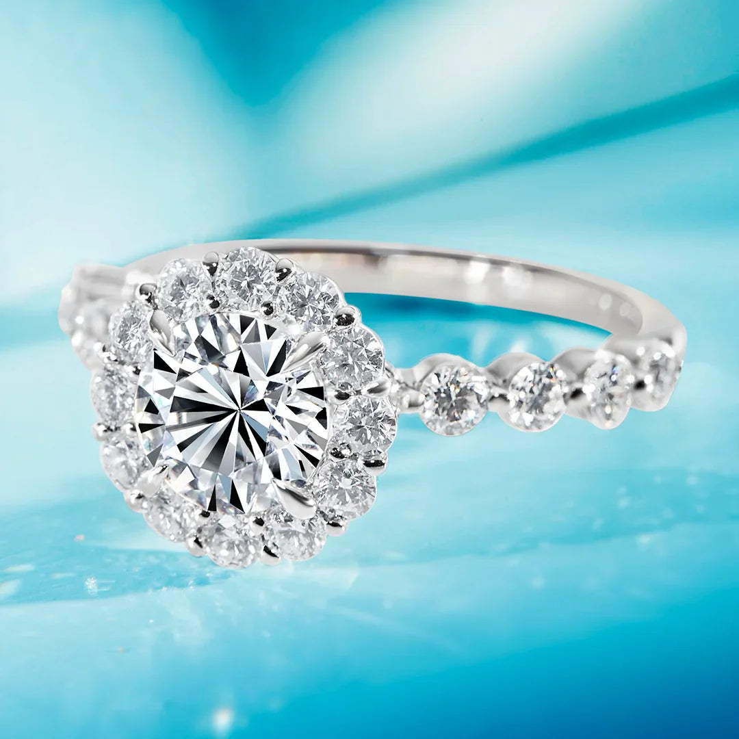 Veronica - Round Cut 18ct White Gold Engagement Ring