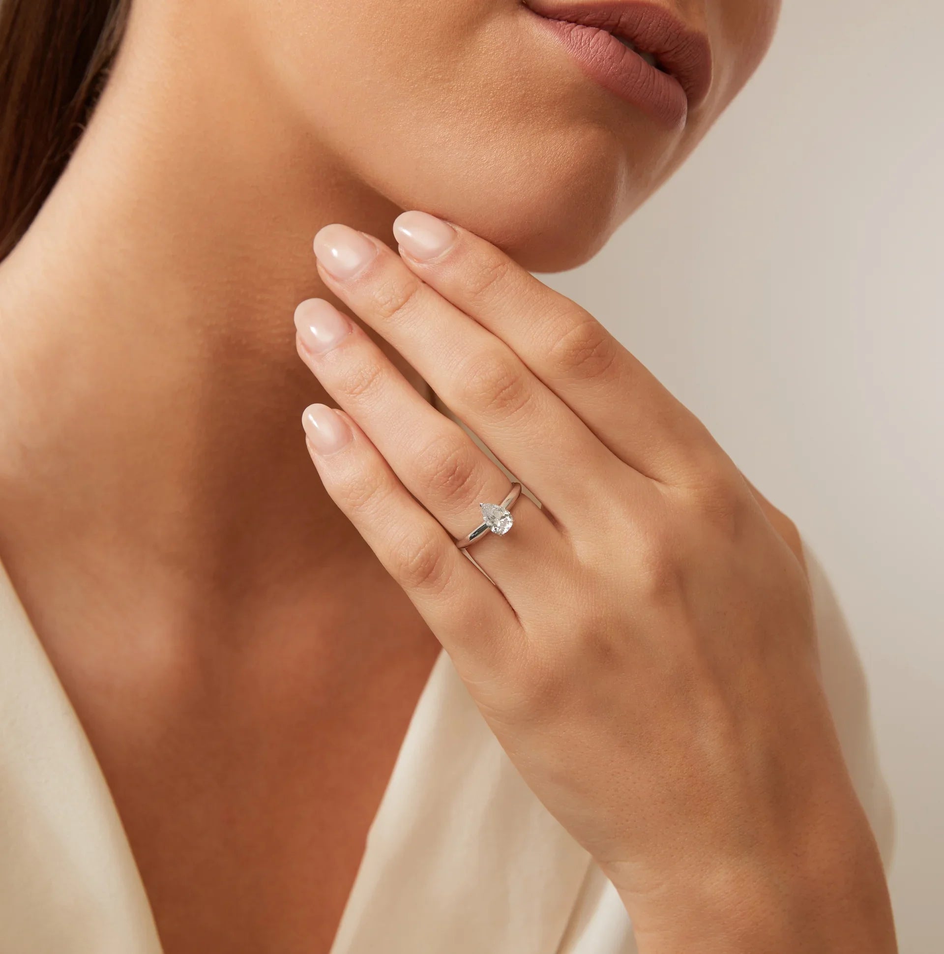 Jessica - Pear Cut Platinum Engagement Ring