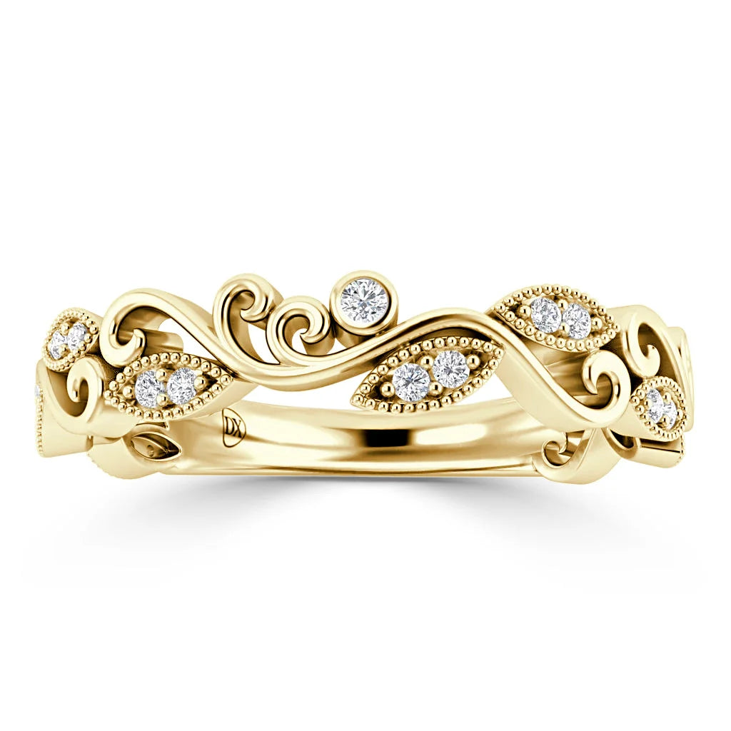 Jennifer - 18ct Yellow Gold Natural Diamond Wedding Ring